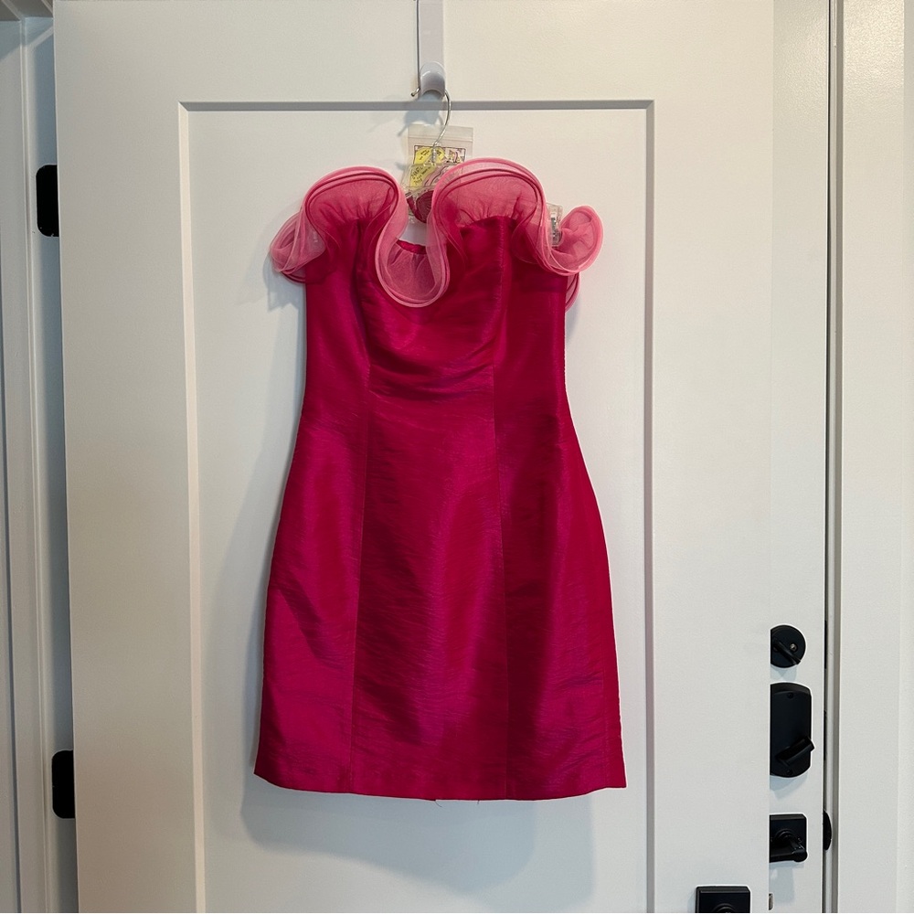 Betsey Johnson Vibrant Pink Satin Dress